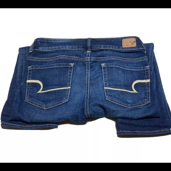 American Eagle Outfitters Women's Blue Whiskered Skinny Super Stretch Size 2 - Picture 2 of 6
